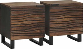 vidaXL Dulap de noapte 2 pcs castan 40 x 33 x 46 cm