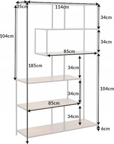 Raft design industrial Slim Line 185x115cm