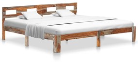 288419 vidaXL Cadru de pat, 200 x 200 cm, lemn masiv de sheesham
