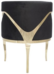 Fotoliu tapitat Morello negru/gold – H78 cm