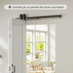 HOMCOM Ușă Pliabilă tip Carte cu Suprafață Vopsibilă 90x210 cm Alb | Aosom Romania