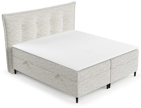 Pat boxspring gri deschis cu spațiu de depozitare 140x200 cm Sinai – Maison de Rêve