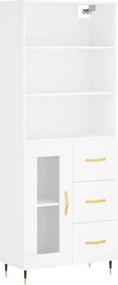 vidaXL Dulap înalt, alb, 69,5x34x180 cm, lemn compozit