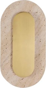 Aplica de perete LED, Travertin, Natur, Travertino Oval auriu