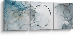 Tablou - Marmură albastră (cu ceas) (90x30 cm)