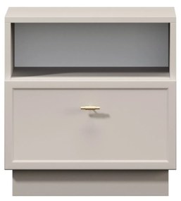 Noptieră Lorini 45 cm cu sertar - cașmir / mâner auriu T-bar