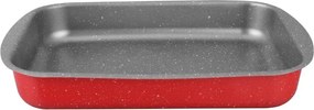 Tava de copt Oliver Voltz Florence OV51222B35S, 35x24x5,5 cm, Acoperire marmura, Fara PFOA, Rosu