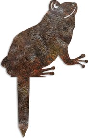 Decoratiune gradina FROG A 01, maro, metal, 34x22 cm