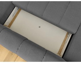 Colțar gri închis extensibil/cu spațiu de depozitare (cu colț pe partea dreaptă/în formă de "U") Fuji – Bobochic Paris