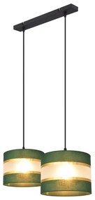 Lustră pe cablu HELEN 2xE27/15W/230V verde/auriu