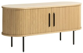 Masă TV în culoare naturală cu aspect de lemn de stejar 120x56 cm Nola – Unique Furniture