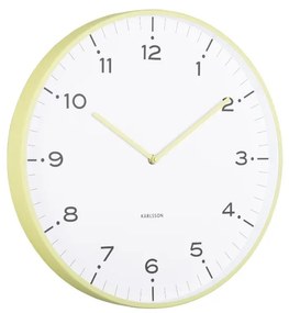 Karlsson 6011GR design ceas de perete galben, diametru 40 cm