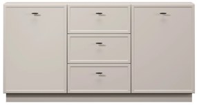 Comodă Lorini 150 cm cu sertare - cașmir / mânere negre T-bar