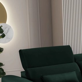 Colțar verde închis extensibil/cu spațiu de depozitare cu tapițerie din catifea (cu colț pe partea dreaptă/cu șezlong) Foble – ELTAP