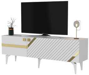 Masă TV/Dulap Tabivo (alb + auriu) . 1095314