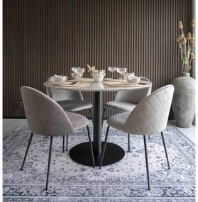 Scaune de dining gri-deschis 2 buc. din catifea Geneve – House Nordic