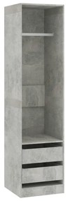 800616 vidaXL Șifonier cu sertare, gri beton, 50x50x200 cm, PAL