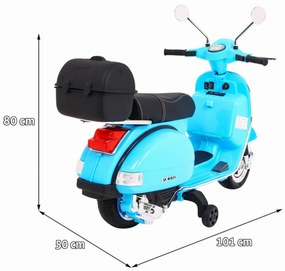 Motocicleta Electrica cu Acumulator Pentru Copii NOVOKIDS™ Vespa Premium Retro Scooter, Pornire la cheie, 3-8 ani, Max 30 kg, Cu Melodii si Lumini