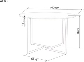 OFERTA Masa rotunda de dining cu blat decor stejar ALTO 120x120 calitatea a II-a