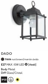 Aplica de perete exterior stil clasic IP23 DADO-P