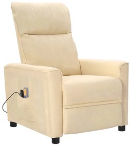 3098898 vidaXL Fotoliu de masaj electric rabatabil, crem, textil