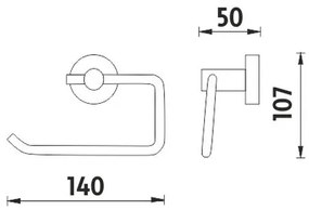 Suport de hârtie igienică NIMCO UN 13055-26 UNIX crom lucios