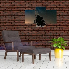 Tablou cu cerul nocturn și copaci (90x60 cm)