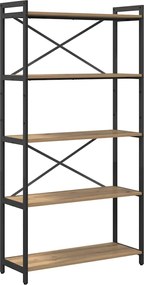 vidaXL Raft pentru cărți Stejar Artizanal 80 x 30 x 155 cm