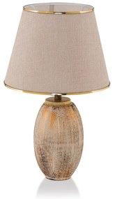 Veioză crem-aurie cu abajur textil (înălțime 50 cm) Yakamoz – Opviq lights