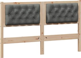 vidaXL Tăblie cap Altele maro și gri închis 150 cm Lemn masiv de pin