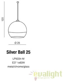 Pendul design modern 25cm Silver Ball