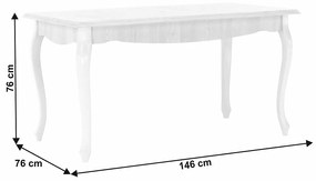 Masa dining Vilar 146 cm pin alb sau stejar lefkas