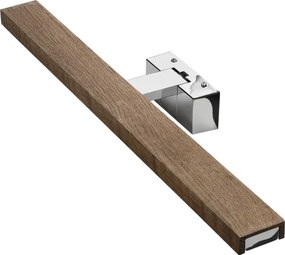 Brilagi - LED Iluminare pentru oglindă de baie WOODY MIRROR 3în1 LED/12W/230V IP44 crom/stejar-nuc