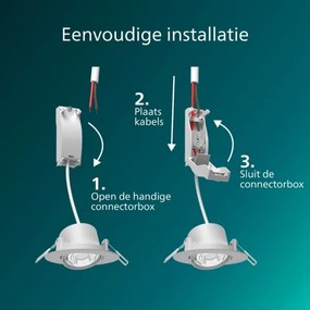 Philips - Set de 3 spoturi LED încastrate dimabile CILANTRO, 5W, 230V, 2700K, alb