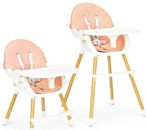 Scaun de hrănire 2 în 1 roz