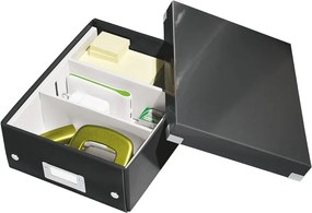 Cutie de depozitare din carton cu capac neagră Click&Store - Leitz