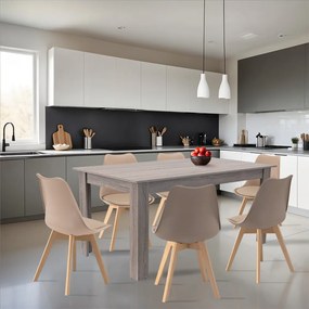 Set de masă Lola 6+1 bej-stejar York