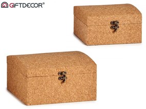 Set 2 cutii din pluta cu capac, CORK TRUNKS