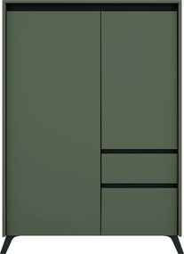 Comoda LOUNGE 4, verde/negru, PAL, 95x45x152.5 cm