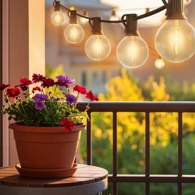 Brilagi - Ghirlandă LED decorativă de exterior GIRLANDA 25xE12 20m negru IP44 alb cald + telecomandă