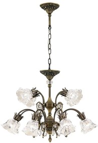 Candelabru cristal design lux LA BOHEME D-76cm 12L old patina