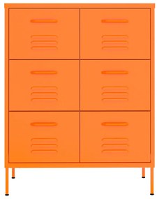 Dulap cu sertare, portocaliu, 80x35x101,5 cm, otel 1, Portocaliu, 1
