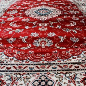 Covor clasic burgundia Isfahan 200x300 covor poliester mecanic pentru living sau dormitor