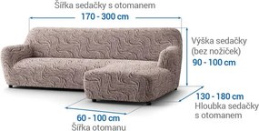 Gaico Huse bielastice BRILLANTE maro canapea cu otoman dreapta (l. 170 - 300 cm)