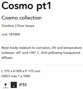 Stalp LED iluminat exterior design modern COSMO PT1 NERO