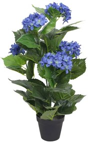 vidaXL Plantă artificială hydrangea cu ghiveci, 60 cm, albastru