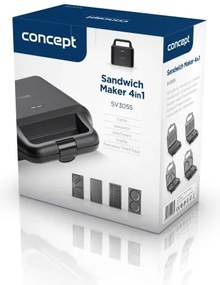 Aparat de sandvici Concept SV3055 4 în 1 700W/230V negru