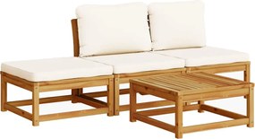 vidaXL Set mobilier de grădină cu perne, 4 piese, lemn masiv de acacia
