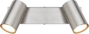 Aplica de perete / tavan cu 2 spoturi directionabile design modern ROBBY nickel mat
