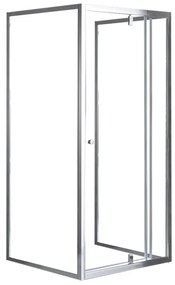 Cabină de duș asimetrică Flexi, montată pe perete, 80x90 cm, fără cădiță de duș